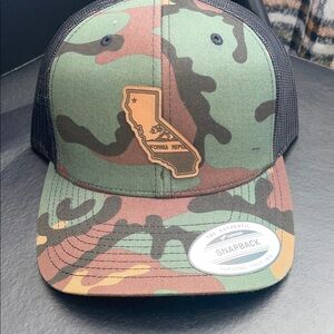 Camouflage Snapback Hat with California Patch